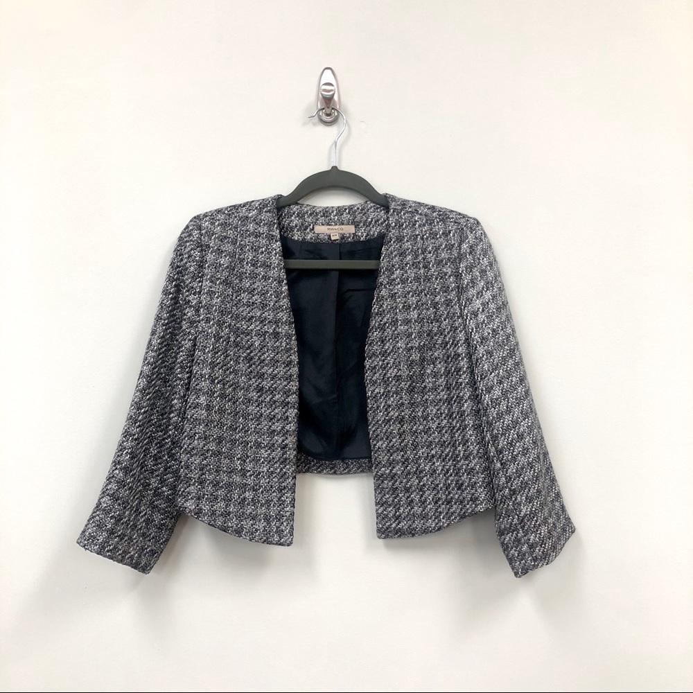 RW&CO Grey Black and Silver Cropped Blazer